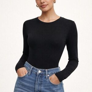 Zara Black Long Sleeve Bodysuit